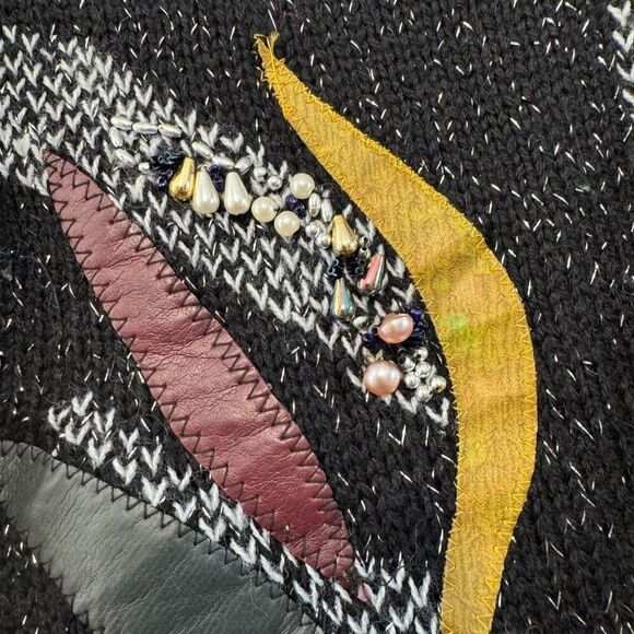 Vintage Hand Knit Women’s Sweater Shanghai China Size Large 80s Style - Picture 5 of 10